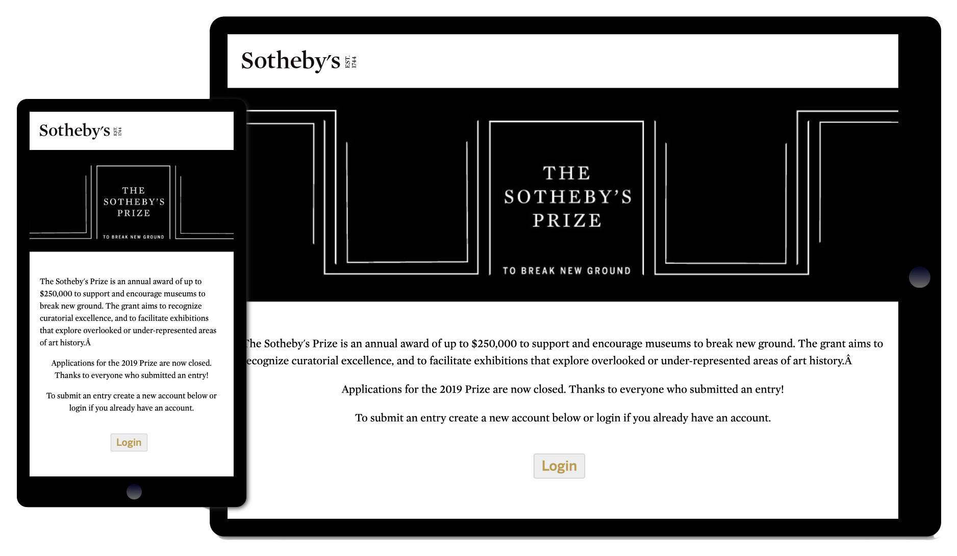 Sotheby's Prize Website