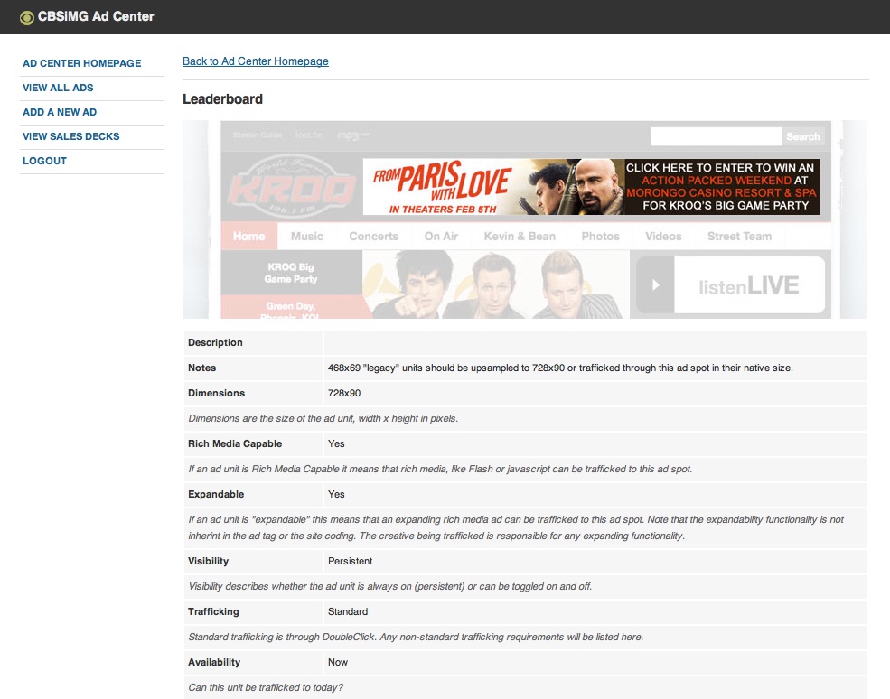 CBS Radio Digital Ads Portal