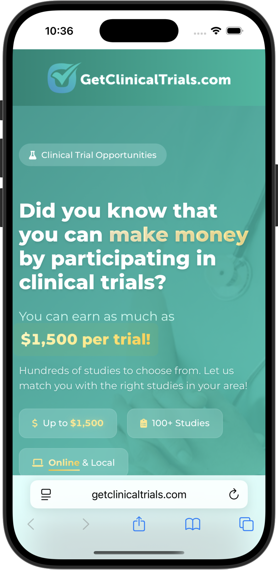 GetClinicalTrials Mobile